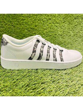 K-Swiss Court Pro II Leopard Womens Size 6 White Black Athletic Shoes Sneakers